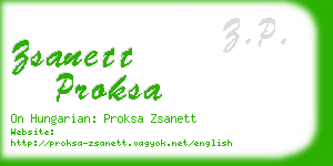 zsanett proksa business card